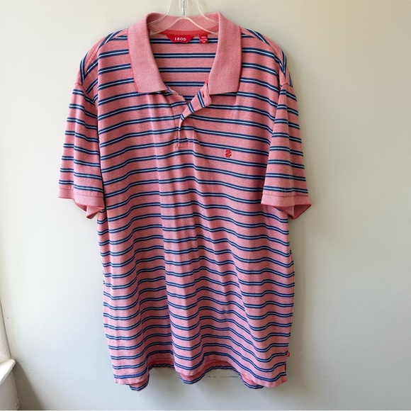 Izod men’s knit short sleeved striped polo shirt - Picture 1 of 8